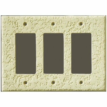 CAN-AM SUPPLY InvisiPlate Switch Wallplate, 5 in L, 6-3/4 in W, 3 -Gang, Painted Knock-Down/Splatter Drag Texture KD-R-3